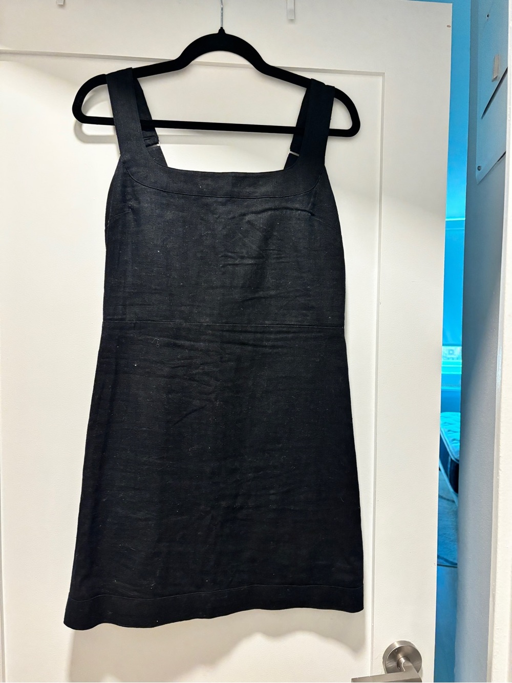 Abercrombie & Fitch Black Square-Neck Mini Shift Dress